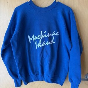 Vintage Royal Blue ‘Mackinac Island’ Sweatshirt Vacationcore